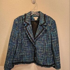 Drapers And Damons Petite Tweed Blazer Women Size 16 Petite